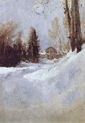 Valentin Serov Winter in Abramtsevo-A House oil painting on canvas
